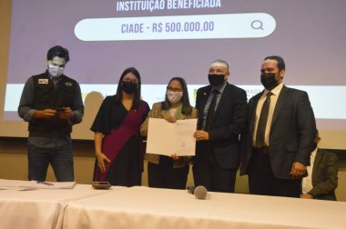 Uyuşturucuya Karşı Seferberlik Konulu Daimi Forum Natal 'da düzenlendi. 29 Kasım 2021, Natal, Rio Grande do Norte, Brezilya: Uyuşturucuya Karşı Seferberlik Ulusal Seferberlik Forumu sırasında Haberleşme Bakanı Fabio Faria