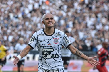 Korintliler ve Athletico Paranezi. 28 Kasım 2021, Sao Paulo, Brezilya: Neo Quimica Arena 'da düzenlenen 36. Brezilya Futbol Şampiyonası için geçerli olan Korintliler ve Athletico Paranaense arasındaki futbol maçı