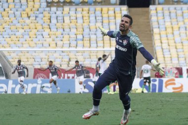 Fluminense ve America-MG. 21 Kasım 2021, Rio de Janeiro, Brezilya: Fluminense takımının taraftarları, Fluminense ve Amerika-MG arasında oynanan futbol maçı sırasında, Brezilya Futbol Şampiyonası 'nın 34.