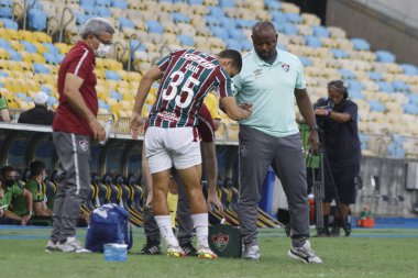 Fluminense ve America-MG. 21 Kasım 2021, Rio de Janeiro, Brezilya: Fluminense takımının taraftarları, Fluminense ve Amerika-MG arasında oynanan futbol maçı sırasında, Brezilya Futbol Şampiyonası 'nın 34.