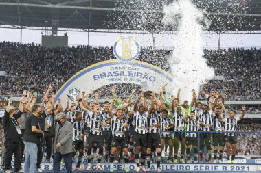 Rio de Janeiro (RJ), 28 / 11 / 2021 - Brasilian Serie B Şampiyonları zaferi kutluyor 
