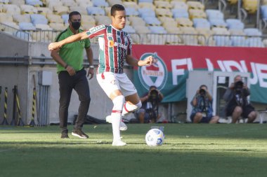 Fluminense ve America-MG. 21 Kasım 2021, Rio de Janeiro, Brezilya: Fluminense takımının taraftarları, Fluminense ve Amerika-MG arasında oynanan futbol maçı sırasında, Brezilya Futbol Şampiyonası 'nın 34.