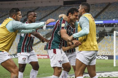 Fluminense ve America-MG. 21 Kasım 2021, Rio de Janeiro, Brezilya: Fluminense takımının taraftarları, Fluminense ve Amerika-MG arasında oynanan futbol maçı sırasında, Brezilya Futbol Şampiyonası 'nın 34.