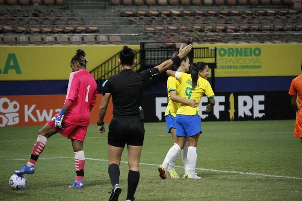Torneo Internacional Fútbol Femenino Chile Venezuela Noviembre 2021 Manaus Amazonas — Foto de Stock