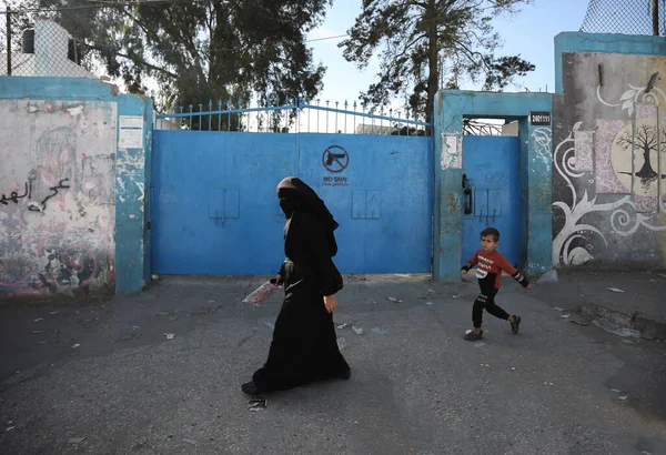 Int Faciliteit Van Het Vluchtelingenagentschap Van Verenigde Naties Gesloten Gaza — Stockfoto
