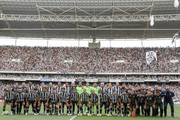 November 2021 Rio Janeiro Brasilien Botafogo Fans Välkomnar Laget Fotbollsmatchen — Stockfoto