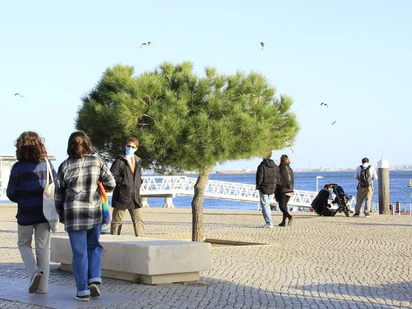 Движение Людей Туристических Местах Города Лисбон Ноября 2021 Года Лиссабон — стоковое фото