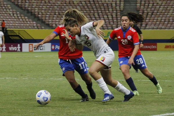 Torneo Internazionale Calcio Femminile Cile Venezuela Novembre 2021 Manaus Amazonas — Foto Stock