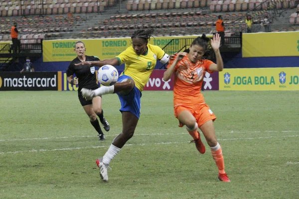 Torneo Internacional Fútbol Femenino Chile Venezuela Noviembre 2021 Manaus Amazonas — Foto de Stock