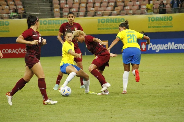 Torneio Internacional Futebol Feminino Brasil Venezuela Novembro 2021 Manaus Amazonas — Fotografia de Stock