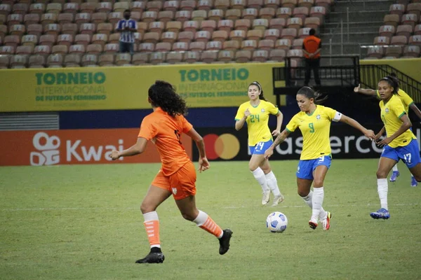 Międzynarodowy Turniej Piłki Nożnej Kobiet Chile Wenezuela Listopada 2021 Manaus — Zdjęcie stockowe