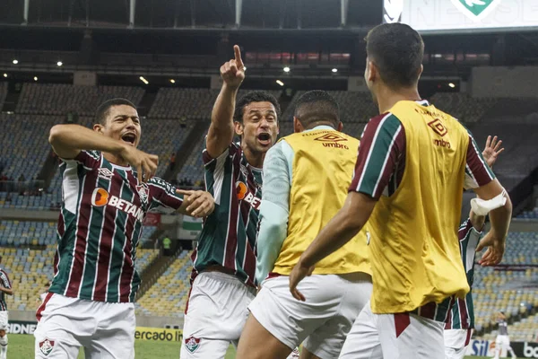FluminenseとAmerica 2021年11月21日ブラジル リオデジャネイロ Fluminenseチームのファンは FluminenseとAmerica Mgの間のサッカー試合中に ブラジルサッカー選手権の34回戦に有効です — ストック写真