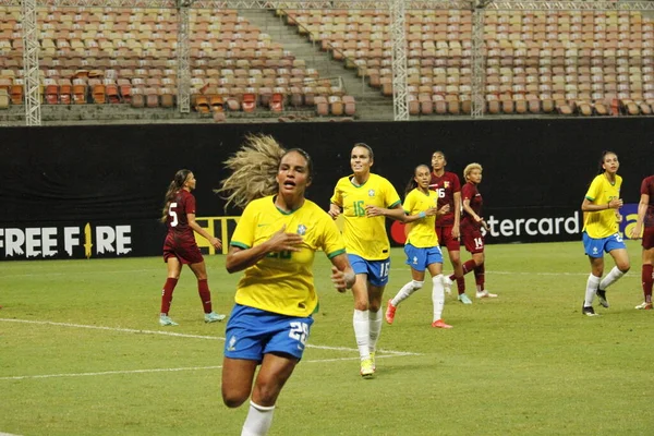 Międzynarodowy Turniej Piłki Nożnej Kobiet Brazylia Wenezuela Listopada 2021 Manaus — Zdjęcie stockowe