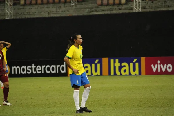 토너먼트 International Womens Soccer Tournament 브라질 베네수엘라 2021 마나우스 조나스 — 스톡 사진