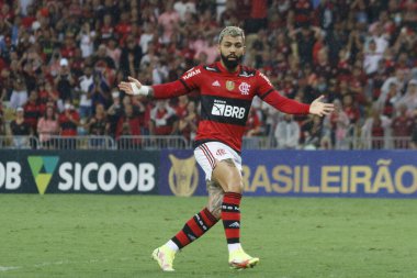 Brezilya Futbol Şampiyonası: Flamengo ve Ceara. 30 Kasım 2021, Rio de Janeiro, Brezilya: Flamengo ve Ceara arasında oynanan ve 36. raunt için geçerli olan futbol karşılaşmasında Gabriel Barbosa 'nın attığı golün kutlanması