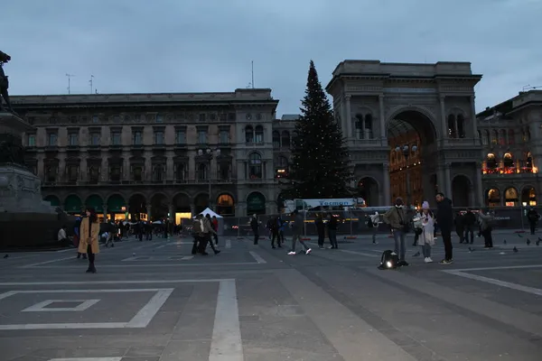 Vánoční Ozdoba Piazza Duomo Miláně Prosince 2021 Milán Itálie Zahájení — Stock fotografie