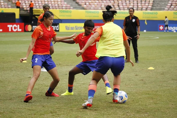 Международный Женский Футбольный Турнир Венесуэла Индия Декабря 2021 Года Манаус — стоковое фото