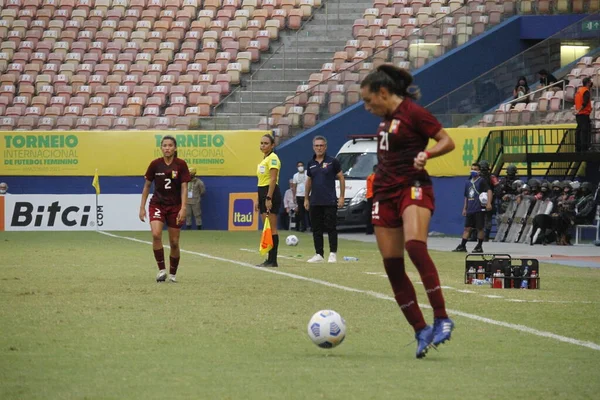 Nemzetközi Női Labdarúgó Bajnokság Venezuela India 2021 December Manaus Amazonas — Stock Fotó