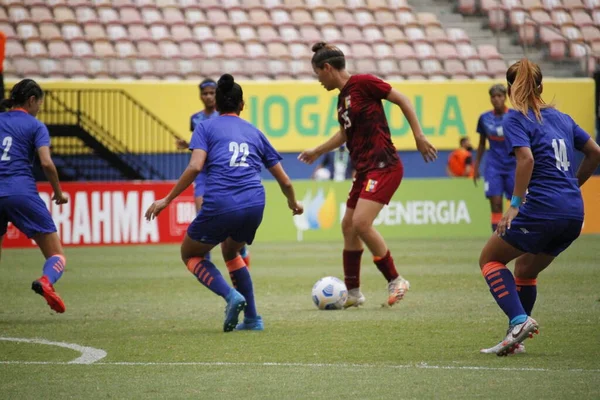 Torneio Internacional Futebol Feminino Venezuela Índia Dezembro 2021 Manaus Amazonas — Fotografia de Stock