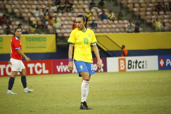 Torneo Internazionale Calcio Femminile Brasile Cile Dicembre 2021 Manaus Amazonas — Foto Stock