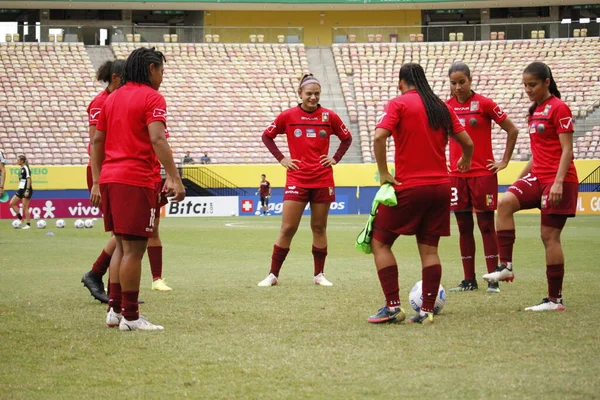 Międzynarodowy Turniej Piłki Nożnej Kobiet Wenezuela Indie Grudnia 2021 Manaus — Zdjęcie stockowe