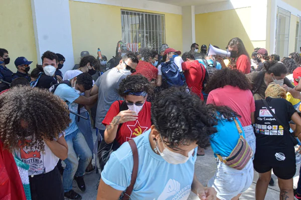 Protestos Estudantis Natal Dezembro 2021 Brasil Natal Guardas Cidade Usaram — Fotografia de Stock