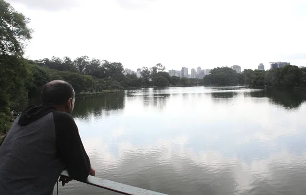 Overvolle Ibirapuera Park Een Zonnige Dag December 2021 Sao Paulo — Stockfoto