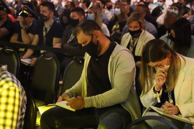 EAG 2021 Sao Paulo 'da. 09 Aralık 2021, Sao Paulo, Brezilya: Centro de Convencoes Transamerica, Sao Paulo 'da 25 yılı aşkın süredir EAG metodunun kurucusu olan girişimci Marcelo Germano ile birlikte 08' den 10 'a kadar süren Immersion EAG 2021 etkinliği