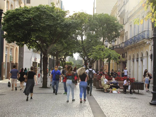 Χριστούγεννα Διακόσμηση Και Κίνηση Των Πεζών Για Calcadao Στην Curitiba — Φωτογραφία Αρχείου