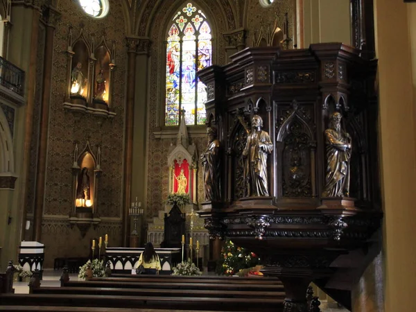 Cattedrale Curitiba Dicembre 2021 Curitiba Parana Brasile Veduta Della Cattedrale — Foto Stock