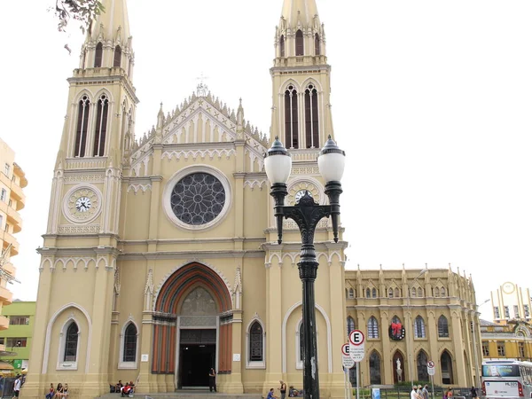 Curitibská Katedrála Prosince 2021 Curitiba Parana Brazílie Pohled Katedrálu Curitiba — Stock fotografie