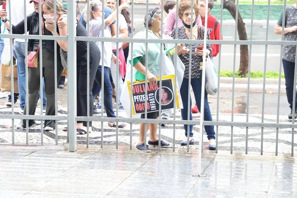 Protest Proti Očkovacímu Pasu Sao Paulu Prosince 2021 Sao Paulo — Stock fotografie