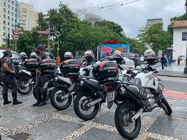 Občanští Vojenští Policisté Sao Paula Protestují Požadují Lepší Mzdy Pracovní — Stock fotografie