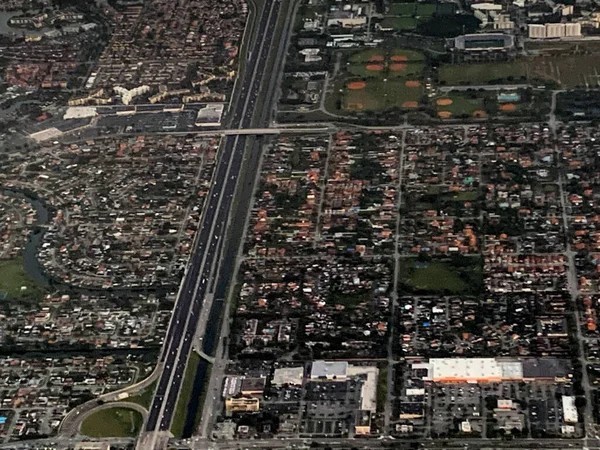 Αεροφωτογραφία Της Πόλης Του Μαϊάμι Δεκεμβρίου 2021 Μαϊάμι Φλόριντα Ηπα — Φωτογραφία Αρχείου