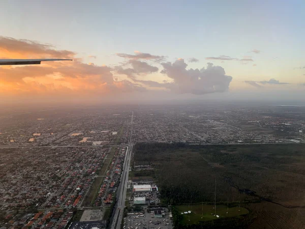 Flyutsikt Miami City Desember 2021 Miami Florida Usa Luftutsikt Miami – stockfoto