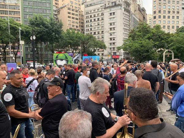 Policiais Civis Militares São Paulo Protestam Pedindo Melhores Salários Condições — Fotografia de Stock