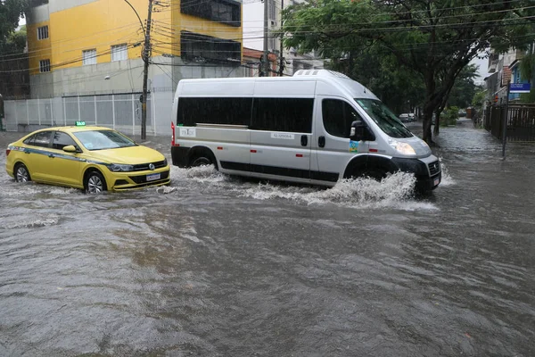 Weather Intense Rain Hits Several Regions City Rio Janeiro December — Stock Photo, Image