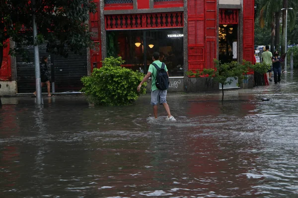 Weather Intense Rain Hits Several Regions City Rio Janeiro December — Stock Photo, Image