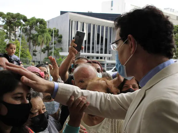 Sacerdote Reginaldo Manzotti Celebra Missa Xviii Natal Solidariedade Curitiba Dezembro — Fotografia de Stock