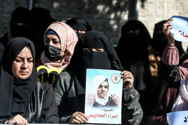 Demonstration Gaza December 2021 Palestine Gaza Palestinian Women Participate Demonstration — Fotografia de Stock