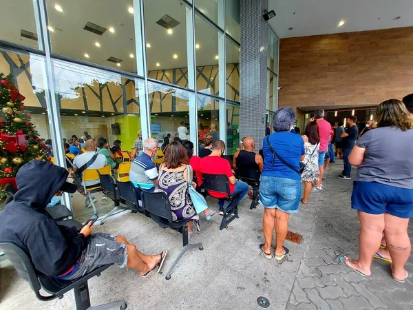 Pacientes Com Sintomas Gripe Preenchem Upa Cidade Santos Dezembro 2021 — Fotografia de Stock