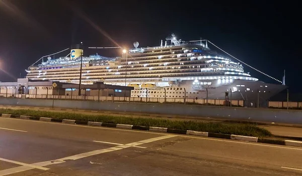 Costa Diadema Cruise Ship Records Covid 19案 2021年12月27日 巴西圣保罗桑托斯 Costa — 图库照片