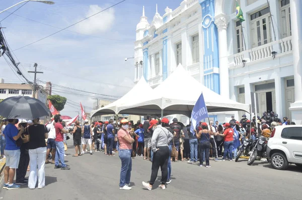 Teachers Protest Front City Hall Natal Rio Grande Norte December — Stockfoto