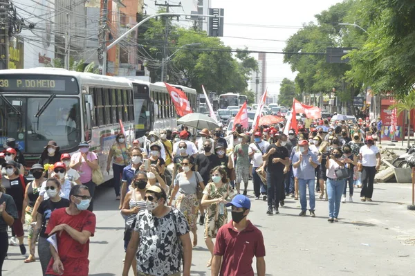 Maestros Protestan Frente Ayuntamiento Natal Rio Grande Norte Diciembre 2021 —  Fotos de Stock