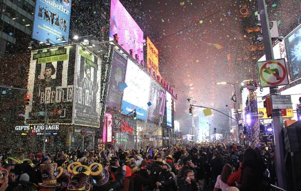 Празднование Нового 2022 Года Таймс Сквер Января 2022 Года Нью — стоковое фото