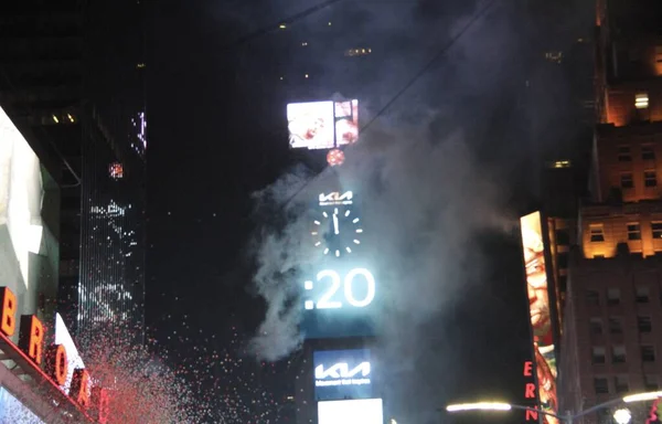 Celebração Ano Novo 2022 Times Square Janeiro 2022 Nova York — Fotografia de Stock