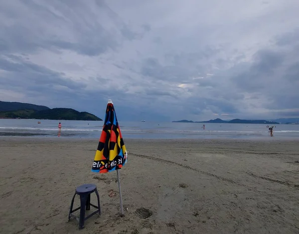 Ponta Praia Santos January 2022 Santos Brazil Movement Bathers Channel — Foto Stock