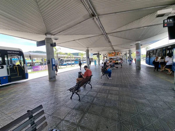 Temps Terminal Janvier 2022 Brésil Florianopolis Transport Passagers Gare Routière — Photo