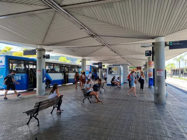 Ticen Terminal Enero 2022 Brasil Florianópolis Movimiento Pasajeros Terminal Autobuses —  Fotos de Stock