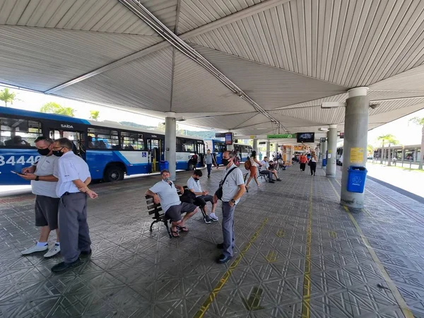 Temps Terminal Janvier 2022 Brésil Florianopolis Transport Passagers Gare Routière — Photo